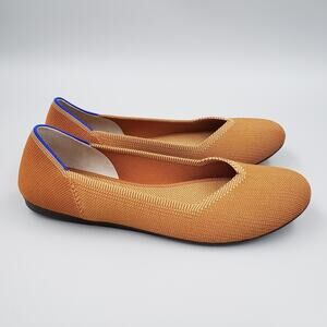 Rothy's Flats Womens Size 9 Brown Burnt Orange The Flat Round Toe Knit Shoes